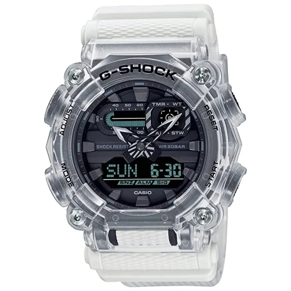 Casio G-Shock Analog-Digital Grey Dial Watch for Men, White - GA-900SKL-7ADR